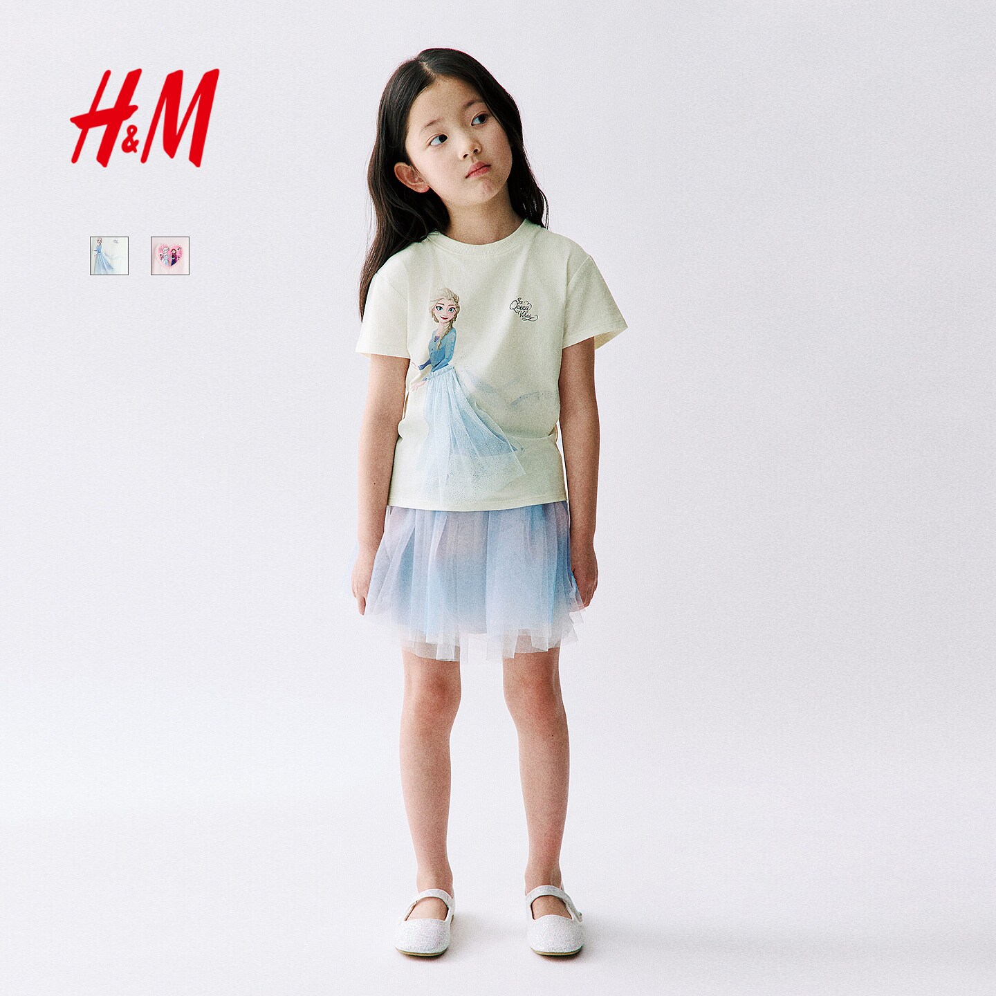 【迪士尼系列】HM童装儿童女童T恤2026夏季新款艾莎短袖1334766图片