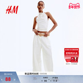 HM冬季 女装 垂褶挂脖上衣1290398