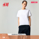 上衣打底内搭0963662 简约纯棉休闲圆领短袖 HM女装 T恤春季