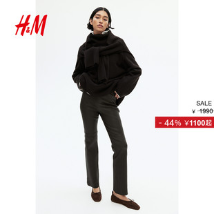 直筒皮裤 女装 1248614 新款 HM2025冬季