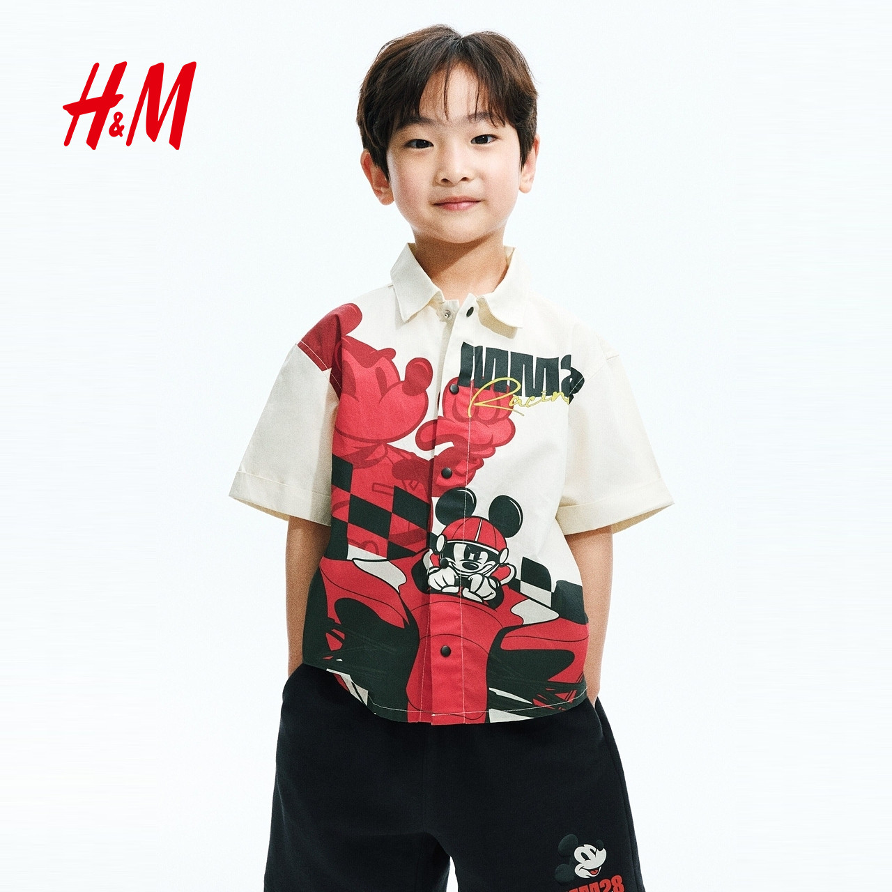 【迪士尼系列】HM童装儿童男童衬衫2026夏季新款印花上衣1346713