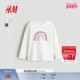 柔软舒适圆领印花长袖 HM童装 儿童女童T恤冬季 上衣1303341
