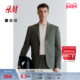 商务绅士单排扣后中开衩男士 HM男装 西服冬季 外套0713986