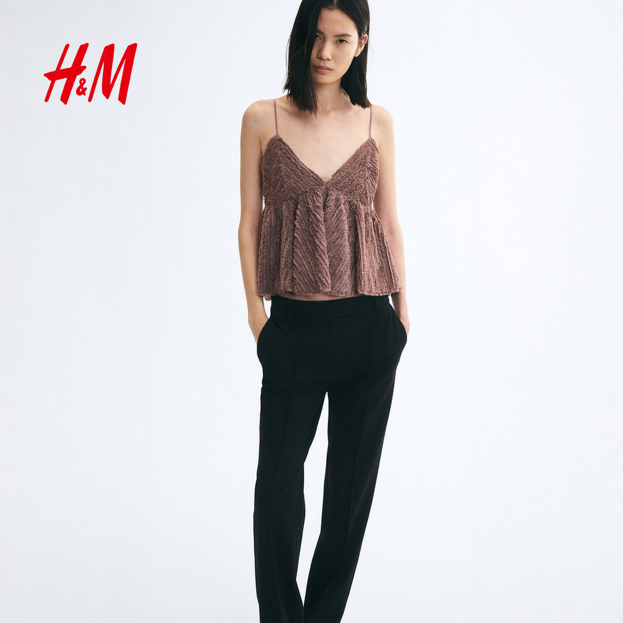 【伦敦时装周同款】HM女装背心吊带2026秋新款V领露背上衣13