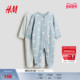 HM童装 圆领可爱拉链睡衣哈衣1197187 长袖 男婴女婴连体衣2件装 冬季