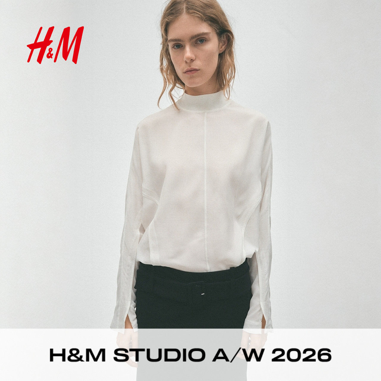 【H&M STUDIO AW】女装毛针织衫2026秋季新款蝙蝠袖上衣1356532