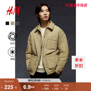 女装 外套式 夹克秋季 宽松尼龙工装 巴恩风夹克1238558 时尚 HM男装