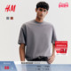 HM男装 上衣1074658 休闲柔软棉质直筒圆领短袖 T恤2024年春季 新品