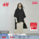 静奢风羊毛羊驼毛双面呢长款 HM女装 毛呢外套冬季 斗篷大衣1000033