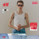HM男装 罗纹背心1158014 型无袖 背心冬季 圆领打底合身版