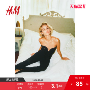 HM秋季 连体紧身衣1265446 女士亮片丁字裤