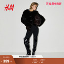 圆领气质时尚 新款 保暖毛茸面料外套1283071 皮草2025冬季 HM女装