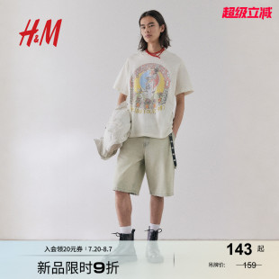 HM男装 Dead 女装 乐队T恤夏季 1225609 印花宽松短袖 Grateful