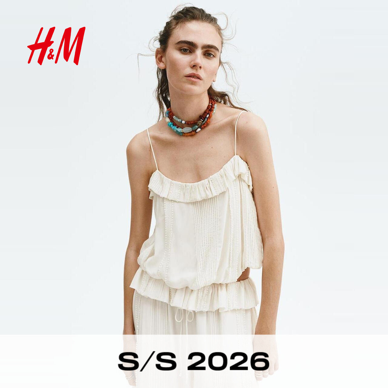 HM2026夏季新款女装泡泡下摆吊带衫1337507