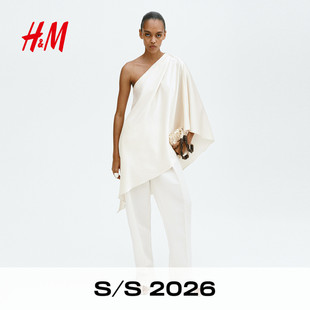 单肩缎质上衣1340403 女装 HM2026春季 新款