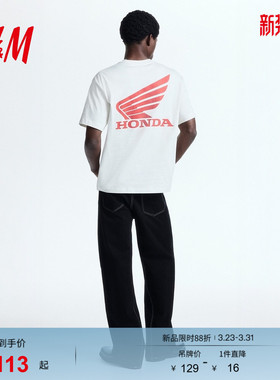 【Honda】HM男装T恤2026春季新款本田宽松潮流短袖上衣0972640