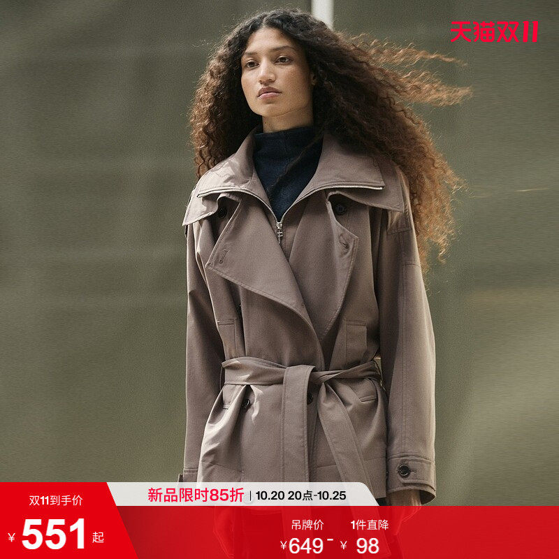 HM2026秋季新款女装烟囱领短风衣1366538