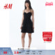 法式 HM女装 背心吊带连衣裙春季 露背系带度假连身裙1274544