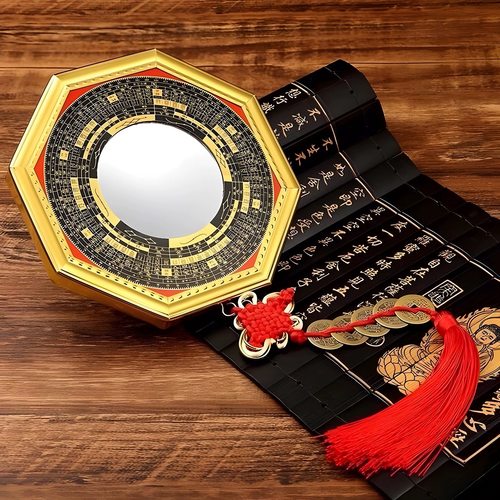 八卦镜凸镜门口凹镜九宫镜子大门窗户阳台怎么挂凸面镜的家宅挂件