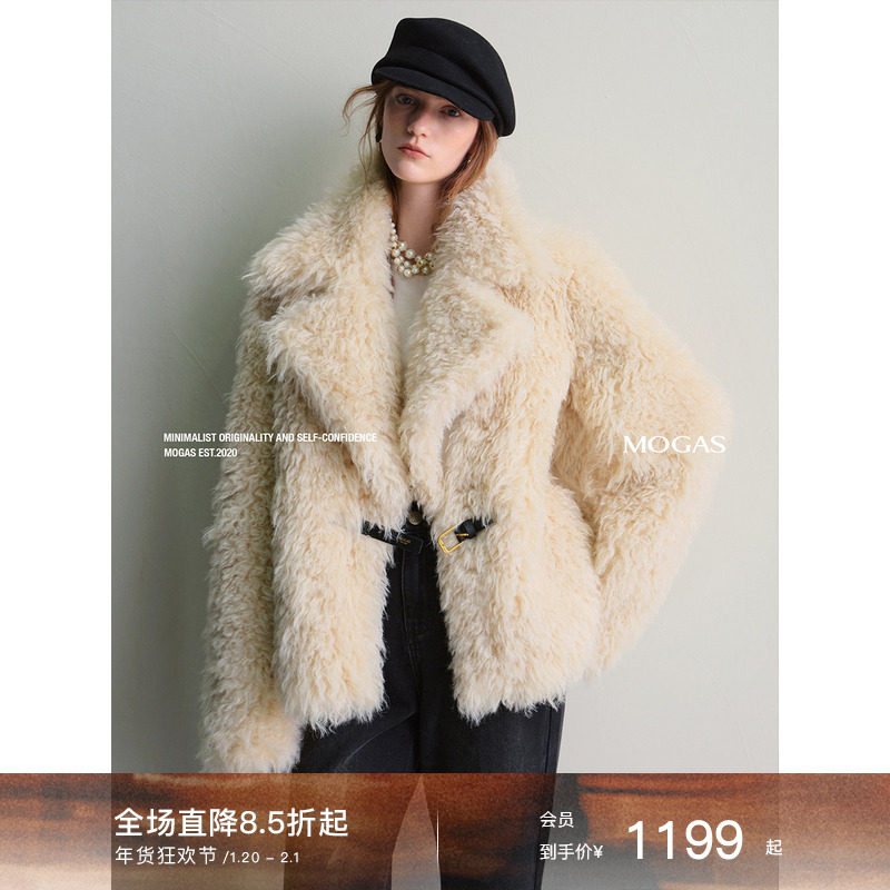 Mogas云朵波斯猫 重磅环葆皮毛一体立体廓形“小皮草”短外套女冬,女装/女士精品,短外套,淘宝优惠券,粉丝福利购,淘宝优惠卷