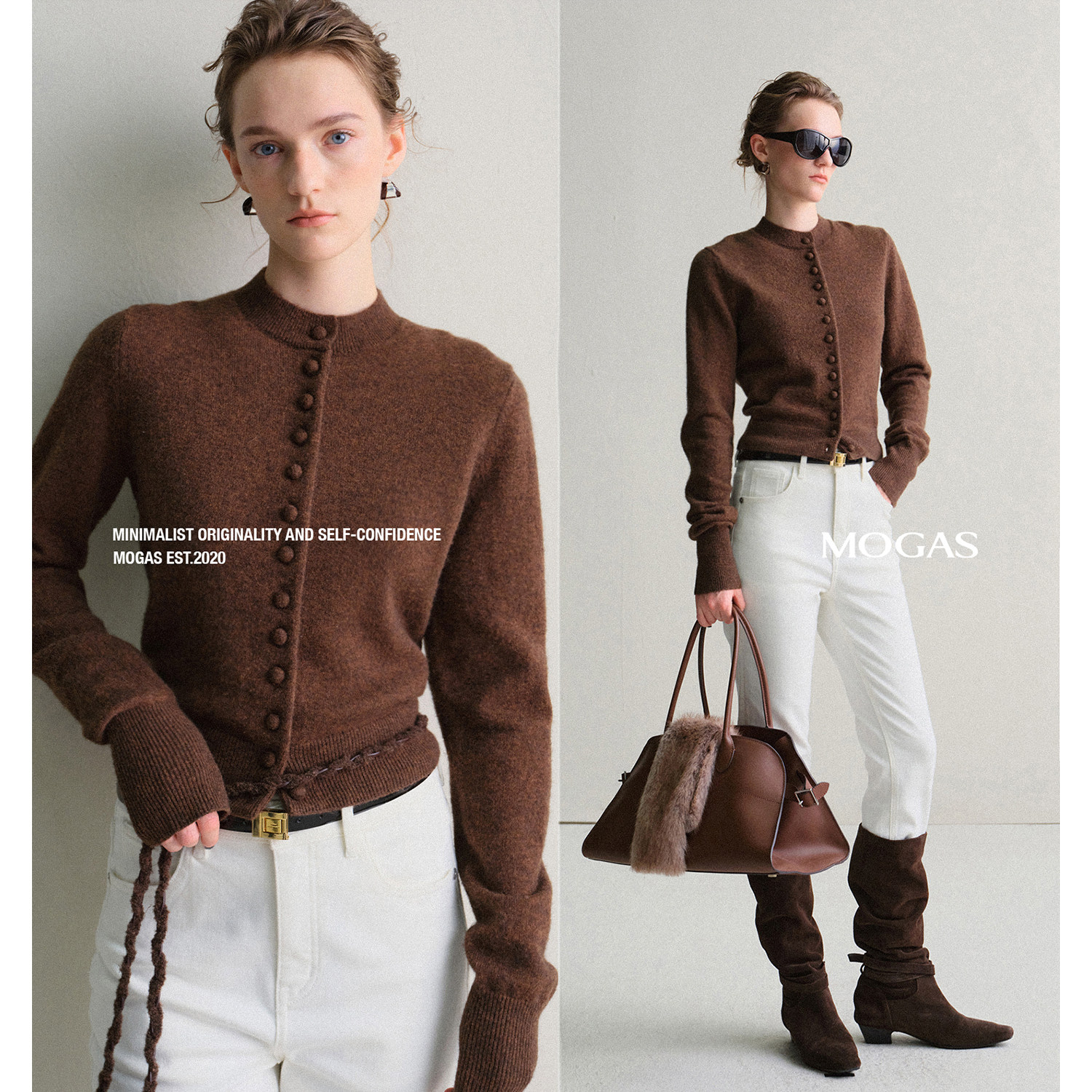 《鹦鹉梨严选》Mogas羊毛混纺亲肤绒感美式圆领针织衫M25D307505,女装/女士精品,毛针织衫,淘宝优惠券,粉丝福利购,淘宝优惠卷