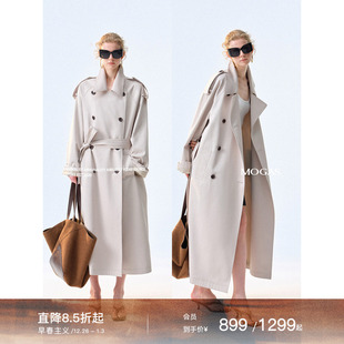 经典 挚爱系列 棉混纺Vtg廓形长短风衣外套女秋 明星同款 Mogas