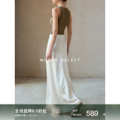 Mogas丝滑松弛感 半身裙女春 重磅双面缎醋酸斜裁灵动鱼尾显瘦长款