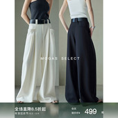 Mogas长腿神器时髦双褶设计大口袋阔腿裤 现货 女春秋赠pu腰带