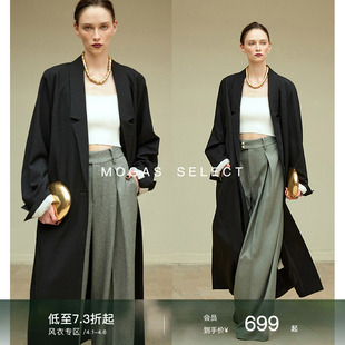 西装 外套女春 重磅轻奢羊毛质感ROW风纸片人慵懒垫肩风衣式 Mogas