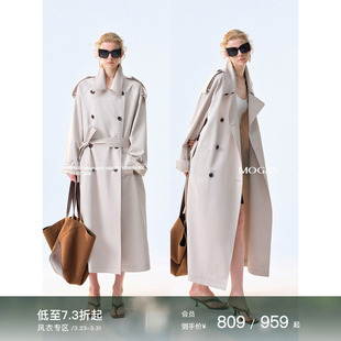 经典 挚爱系列 棉混纺Vtg廓形长短风衣外套女秋 明星同款 Mogas