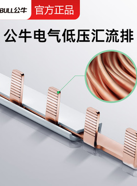 公牛汇流排2p紫铜排扁条铜排接线端子1p+n空开接线空气开关连接片