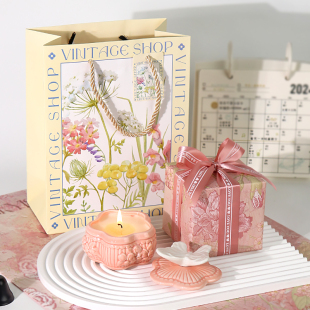 蝴蝶陶瓷香薰蜡烛礼盒送女生生日礼物新婚闺蜜结婚伴手礼实用圣诞