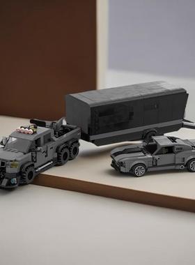 MOC-42828福特VelociRaptor 车厢speed8格车男孩拼装积木玩具模型