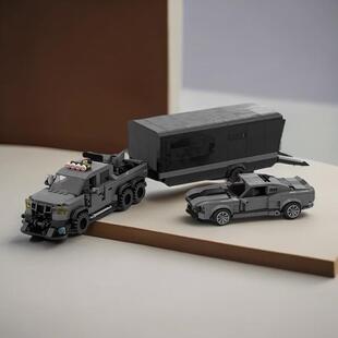 MOC-42828福特VelociRaptor 车厢speed8格车男孩拼装积木玩具模型