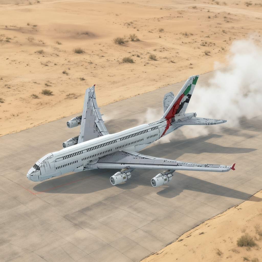 阿联酋空客A380飞机拼装积木模型