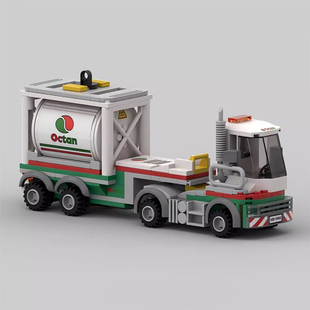 适用乐高MOC-141164 奥克坦码头拖拉机 益智拼装卡车积木模型玩具