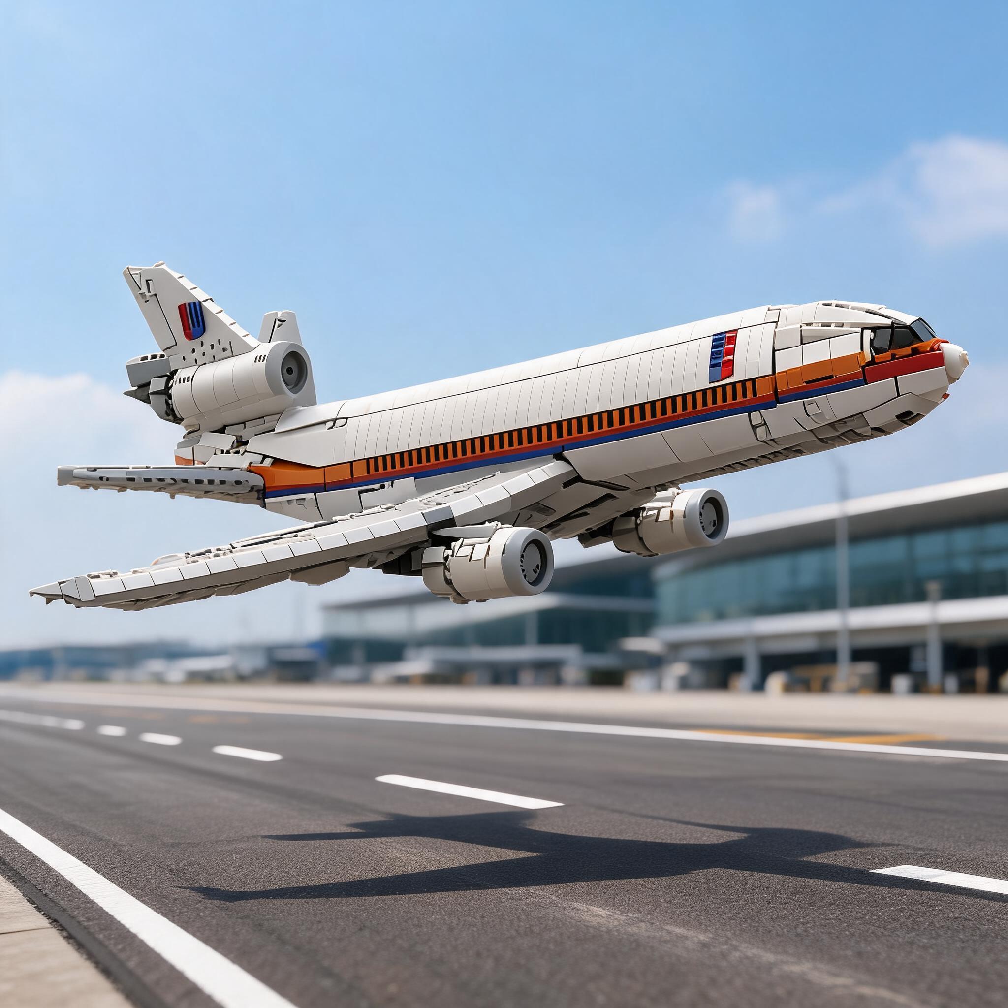 联合航空DC-10客机积木模型