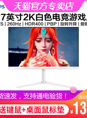 飞利浦27英寸2K电竞显示器260Hz游戏FastIPS屏旋转升降27M2N5501P