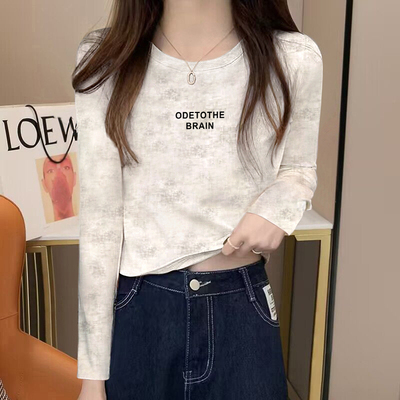 2025新款长袖T恤女秋冬修身显瘦百搭打底衫上衣内搭时尚洋气时髦