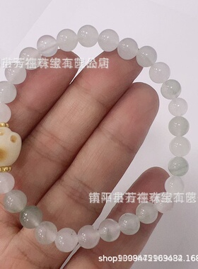 天山翠多圈手串国风手链南瓜手链单圈简约款天山翠108颗玉石