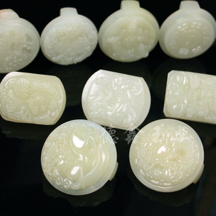 阿富汗玉皮带扣 白玉皮带扣 缠丝玉龙图案钟馗 男士腰带配饰