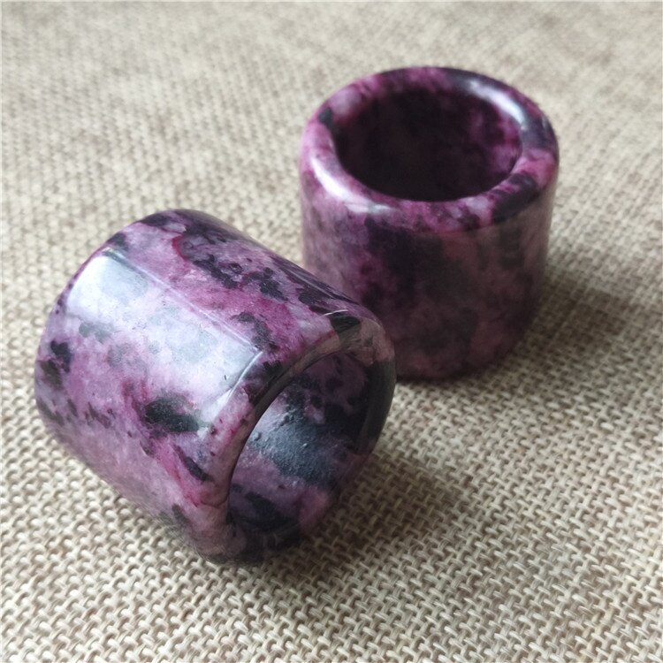 珠宝玉石岫玉扳指桃花玉色指环男女款雕工指环扳指