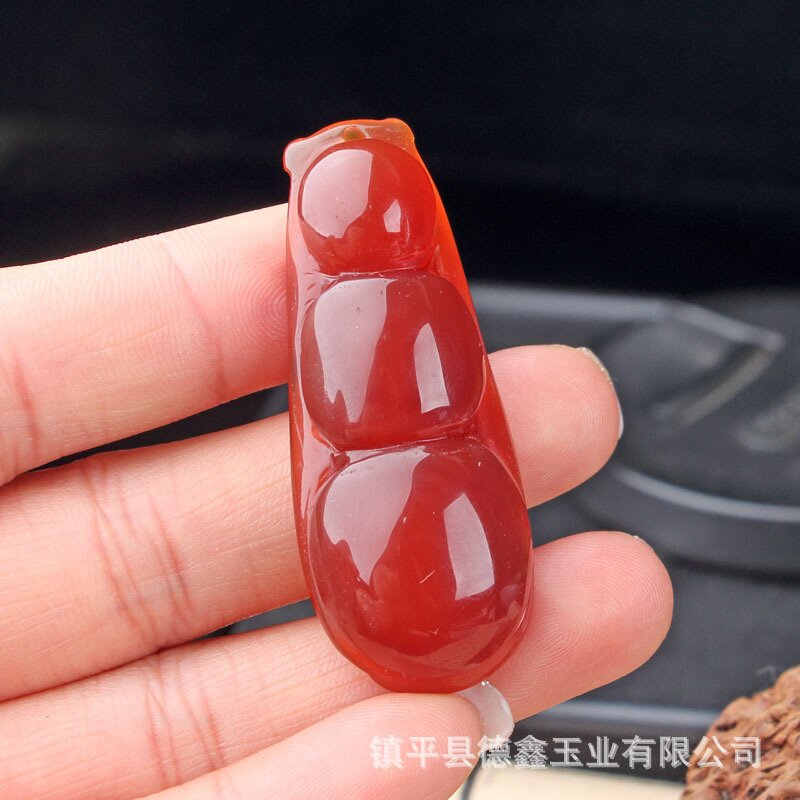 厂家玛瑙吊坠 手工四季豆吊坠毛衣链大吊坠 连中三元