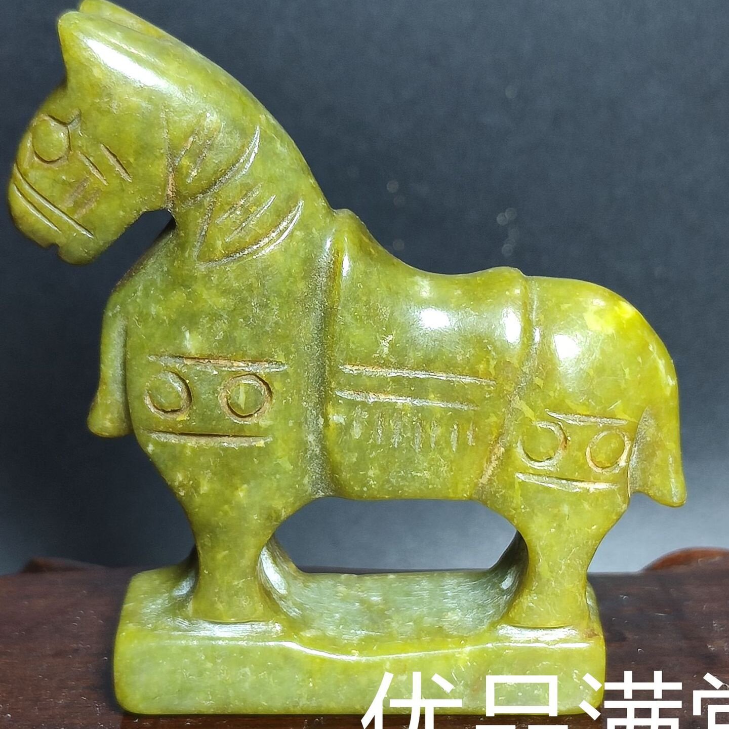 仿古做旧工艺品立体生肖马岫玉小马摆件挂件