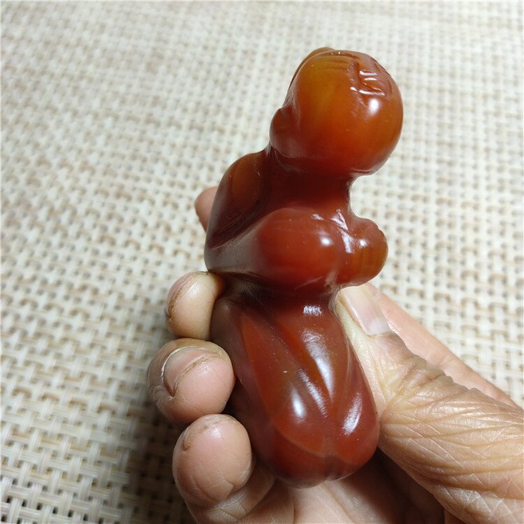 珠宝仿古工艺品老红玛瑙红山文化玉贵人挂件玉吊坠手把件玉佩批发