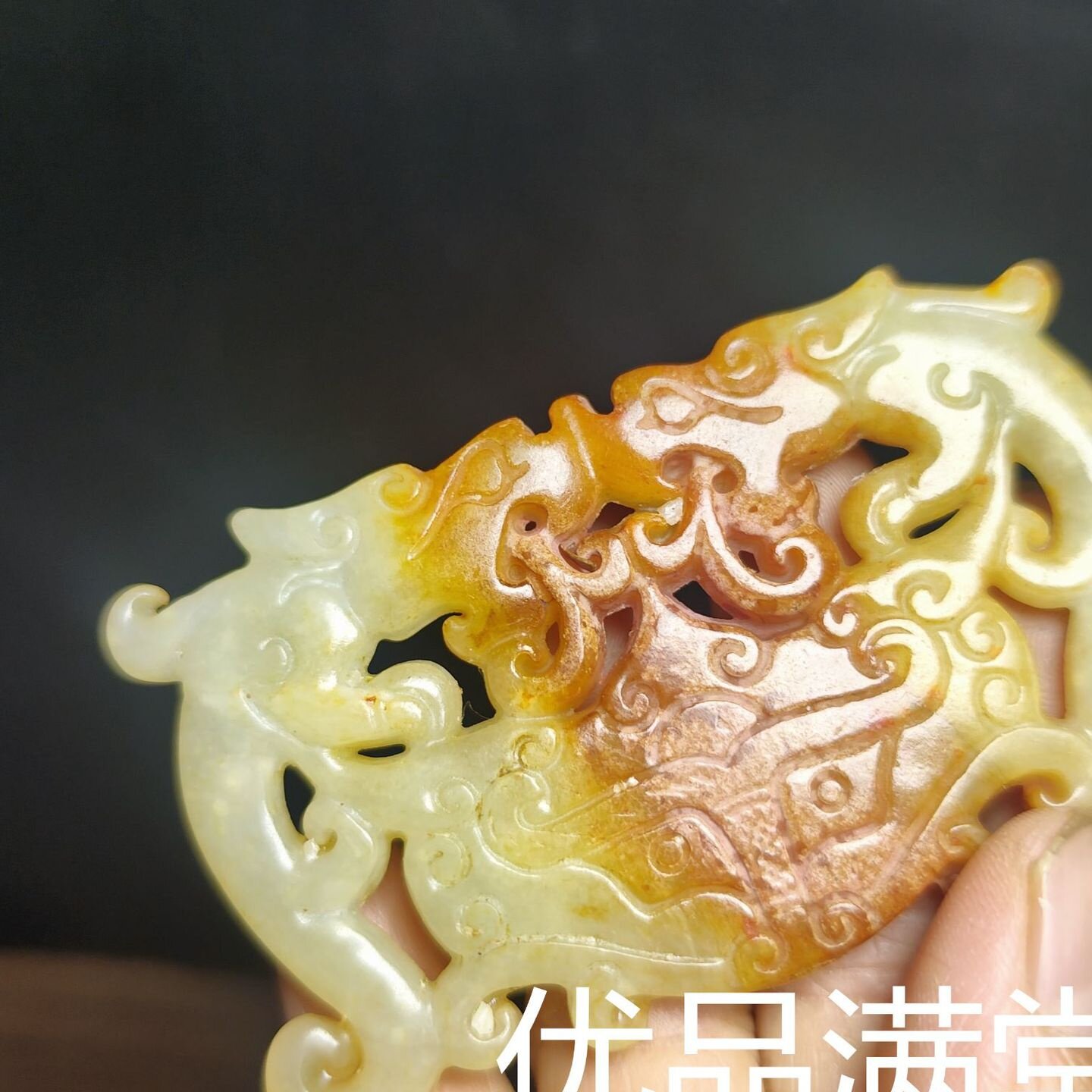 仿古做旧岫玉兽面玉佩双龙玉吊坠战汉古玩玉器玉璧古风汉服配饰