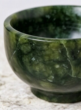 天然岫玉茶杯玉石主人杯功夫茶具摆件家居办公水晶工艺品