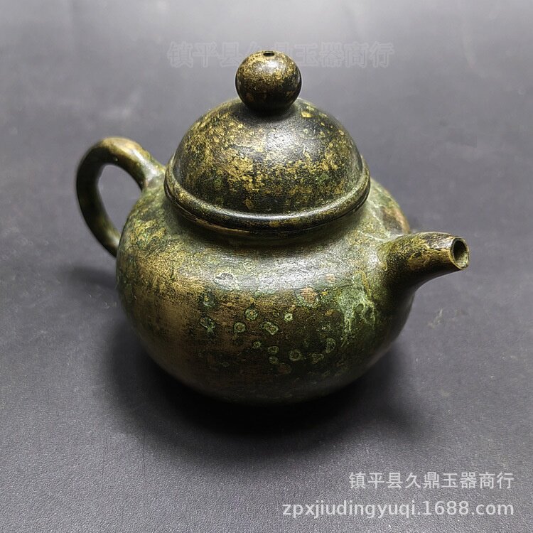 老铜器茶壶批发 黄铜壶做旧家居办公铜器家用复古茶具套装仿古