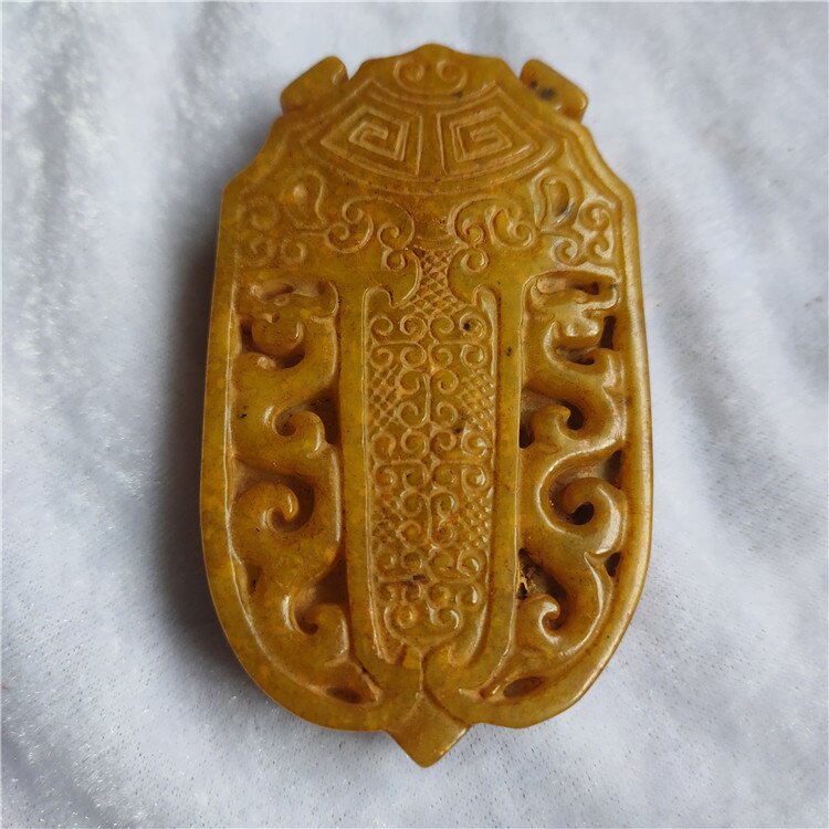 供应古玩岫玉仿古做旧工艺品仿古玉金蝉知了挂件吊坠批发