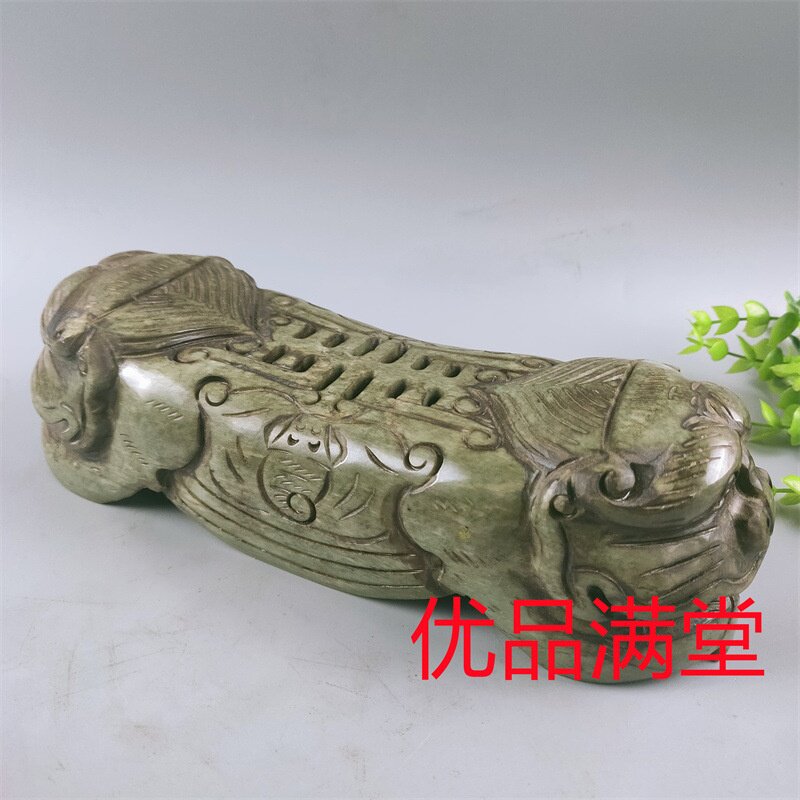 古玩杂项仿古做旧工艺品仿明清古董高古玉做旧老物件旧货虎头枕头